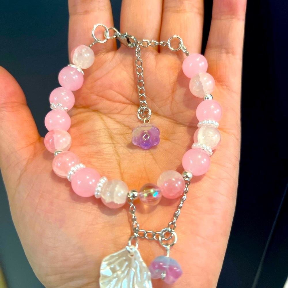 2/$25 ❤️❤️HandmadePink and Purple Beaded Bracelet